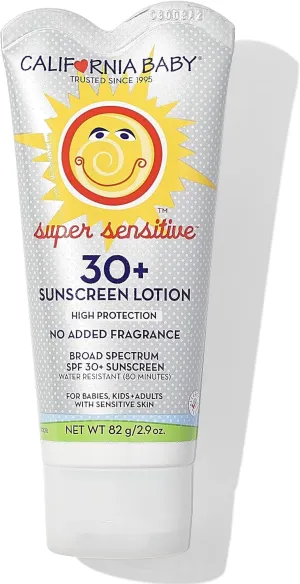 California Baby Super Sensitive SPF 30  | Unscented Mineral Sunscreen | Baby Sunscreen for Face   Body | Travel Size SPF | 82g / 2.9oz