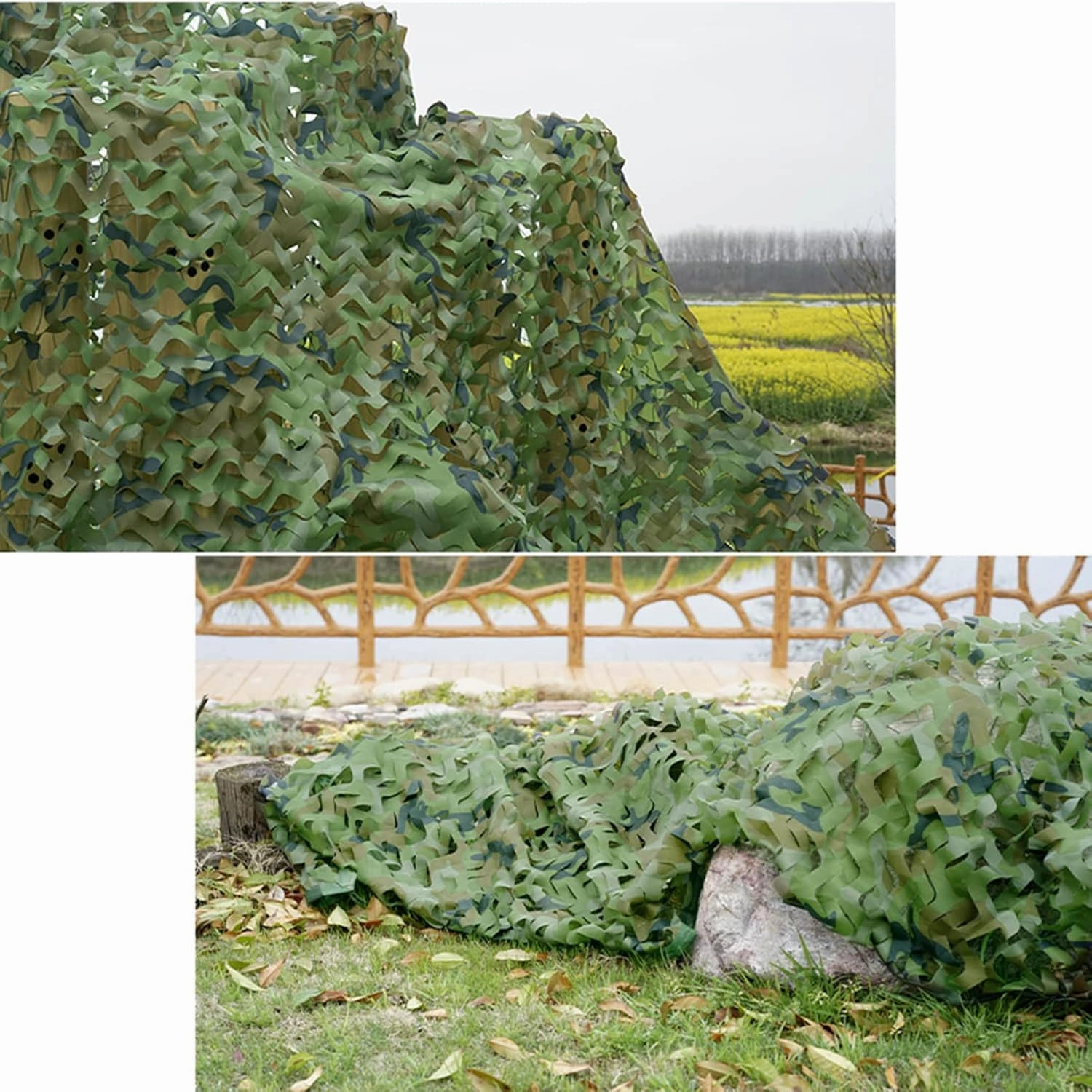 Camo Net Military,Woodland Hunting Hide Net,Outdoor Anti-UV Sunscreen Nets,Tear-Resistant Camouflage Net,for Camping,Backdrop Decoration,Car Covers,4x10m(13 * 33ft)