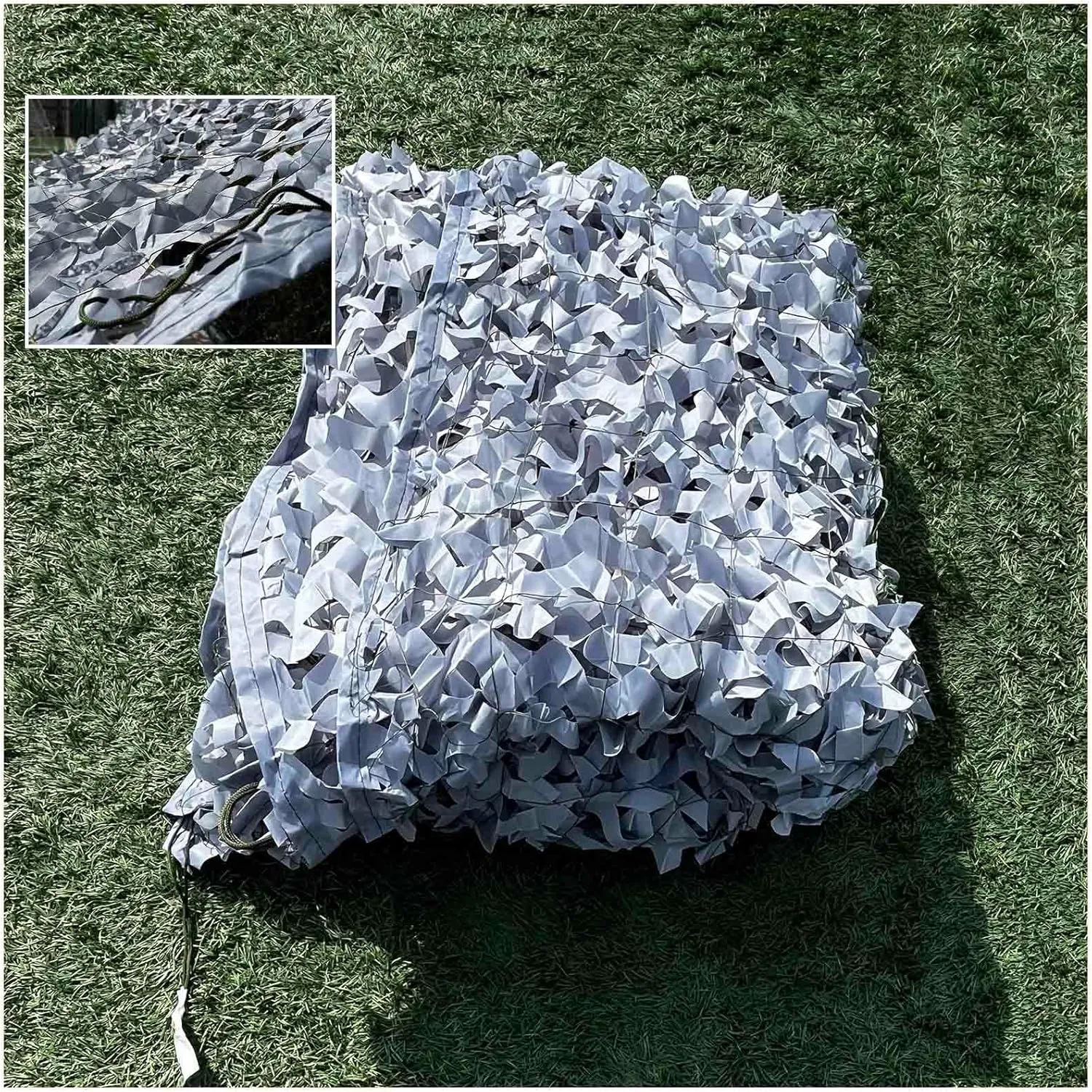 Camouflage Net, Sunscreen Camo Netting, 1.5x2/2x3/3x4/4x5/5x6m Outdoor Camouflage Shade Netting, Military Hunting Camo Net,Grey-2x2m(6.6 * 6.6ft)