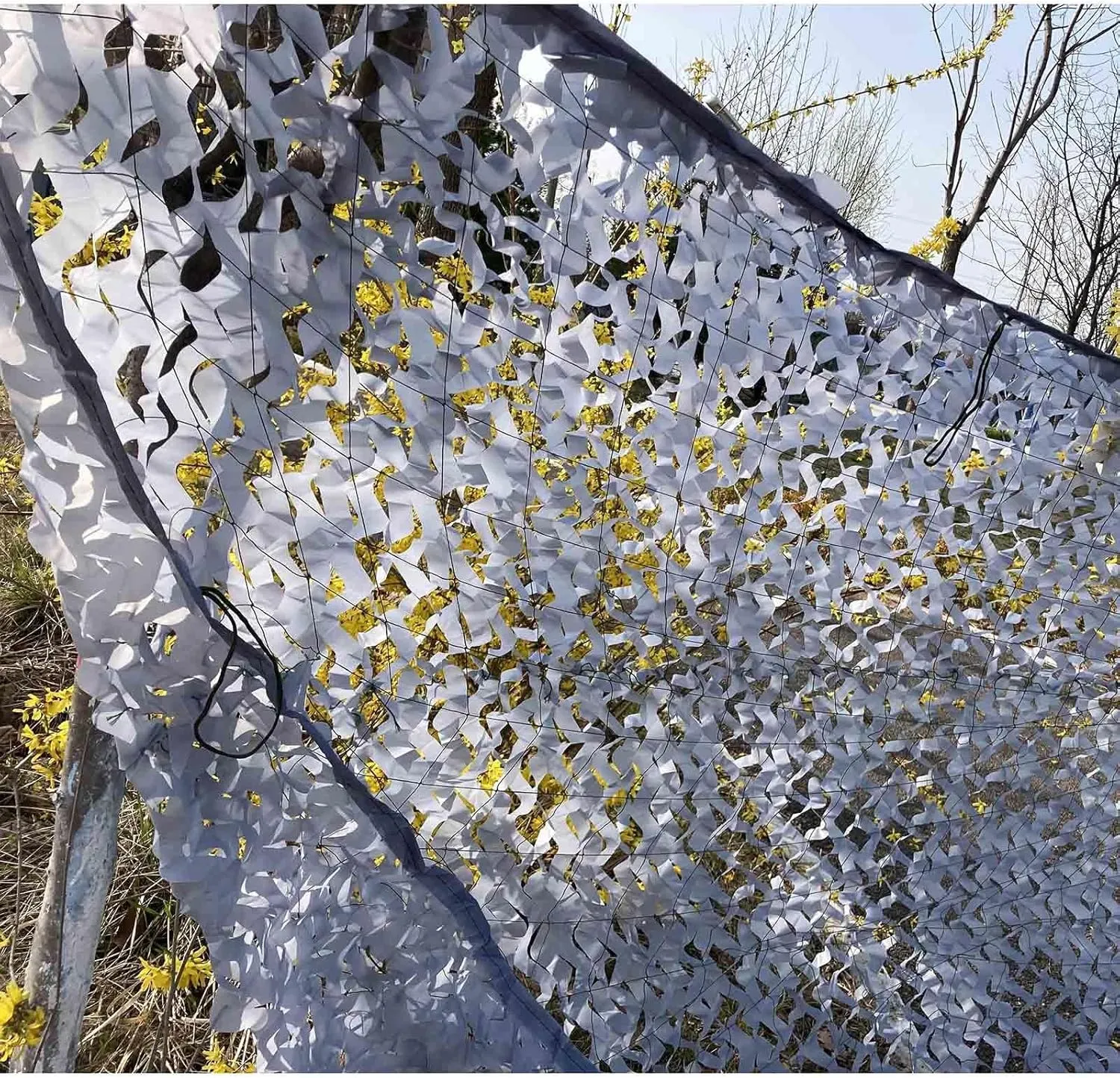 Camouflage Net, Sunscreen Camo Netting, 1.5x2/2x3/3x4/4x5/5x6m Outdoor Camouflage Shade Netting, Military Hunting Camo Net,Grey-2x2m(6.6 * 6.6ft)