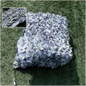 Camouflage Net, Sunscreen Camo Netting, 1.5x2/2x3/3x4/4x5/5x6m Outdoor Camouflage Shade Netting, Military Hunting Camo Net,Grey-2x2m(6.6 * 6.6ft)