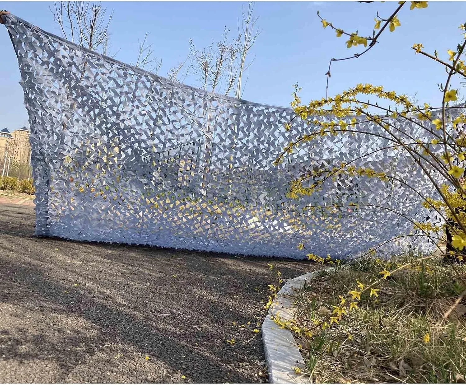 Camouflage Net, Sunscreen Camo Netting, 1.5x2/2x3/3x4/4x5/5x6m Outdoor Camouflage Shade Netting, Military Hunting Camo Net,Grey-2x2m(6.6 * 6.6ft)