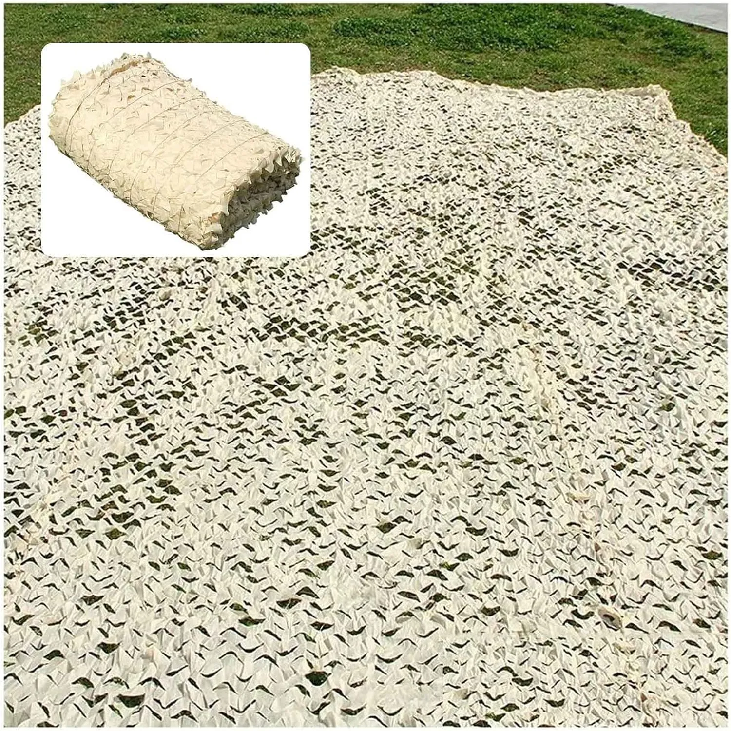 Camouflage Net Sunscreen, Reinforced Military Camo Netting, Used for Hunting, Camping, Sunshade, Garden, Tear-Resistant Beige Camouflage Netting, Privacy Screen