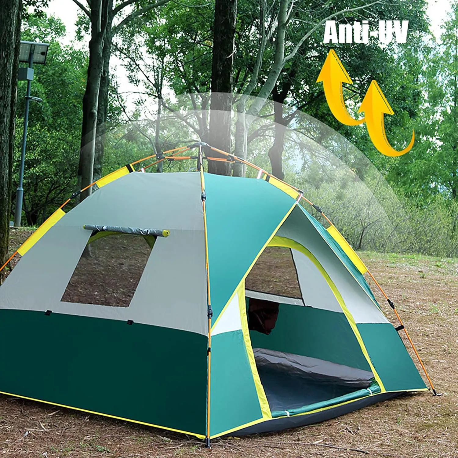 Camp Tents Weatherproof Ventilated, Portable Cabin Tent with Carry Bag Waterproof, Family Tent, Backpacking Tents Lightweight, for 2/3/4 People Hiking, Traveling