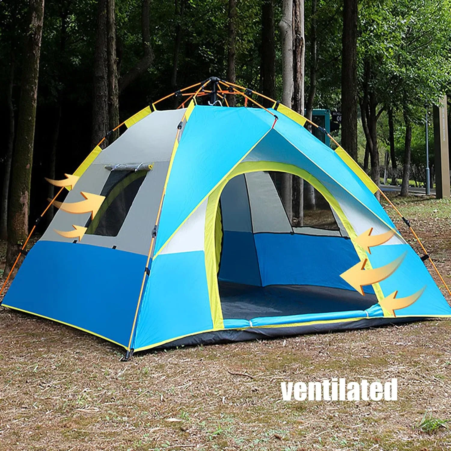 Camp Tents Weatherproof Ventilated, Portable Cabin Tent with Carry Bag Waterproof, Family Tent, Backpacking Tents Lightweight, for 2/3/4 People Hiking, Traveling