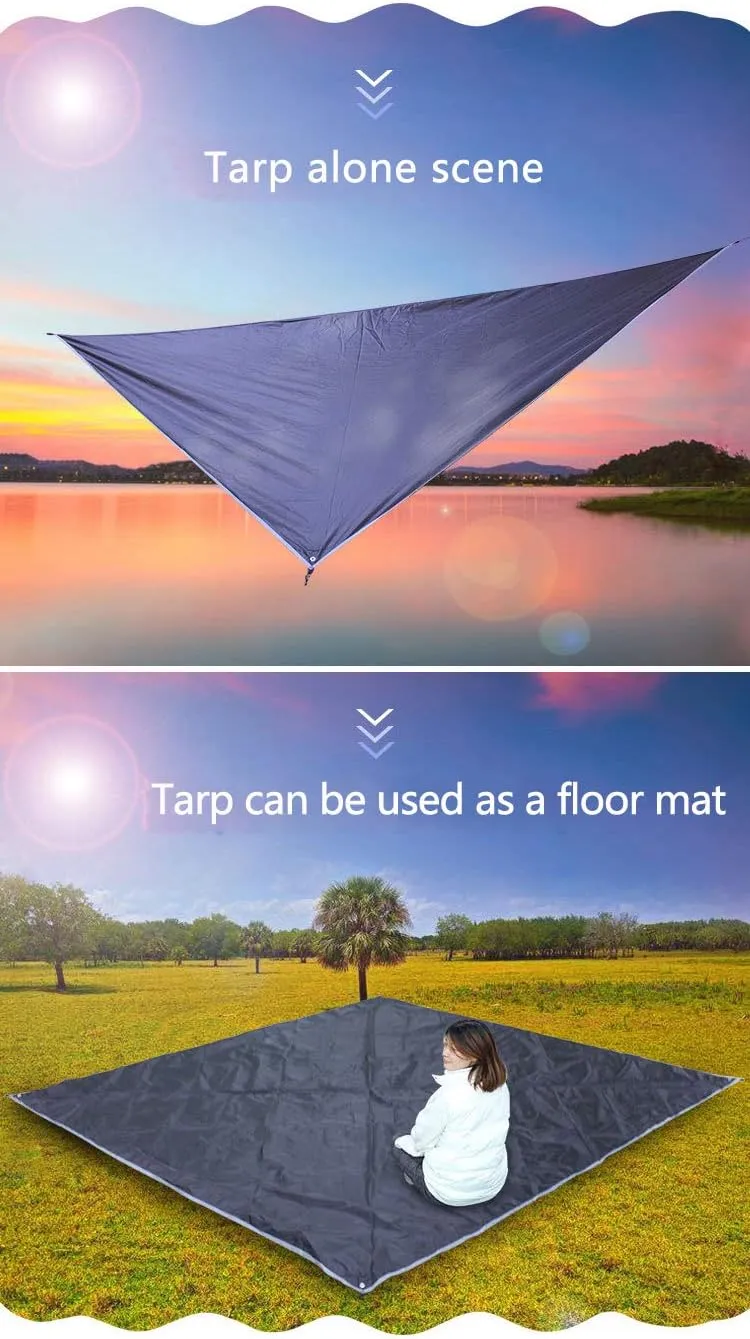 Camping Hammock and Tarp Suit All-Inclusive UV Protection Sunscreen Waterproof Suitable for Parks, Beaches, courtyards and Other Outdoor venues