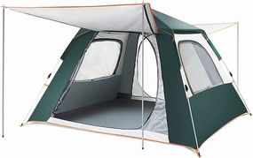 Camping Tent for 3-4 Persons,Automatic Pop Up Thicken Family Blackout Tent Double Door Outdoor Tent Windproof and Waterproof Lightweight Suitable for Hiking Outdoor Backpacking Travel (Green)