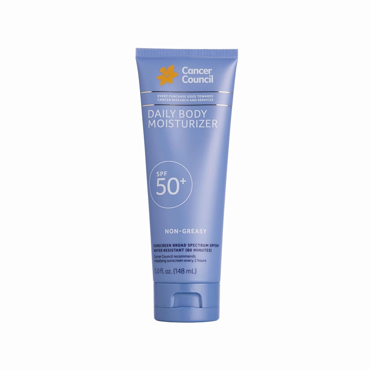 Cancer Council Sunscreen Body Lotion Moisturizer, SPF50 , Sun Care with Vitamin E, Aloe Vera, Broad Spectrum UVA/UVB Sun Protection, Sensitive Skin, Paraben & Fragrance Free, Water Resistant, 150ml