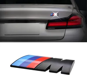Car Black M 3 Color Emblem Badge Fit for Trunk Lid Rear Car Side Trunk lid Rear Emblem Badge Excellent ABS Material