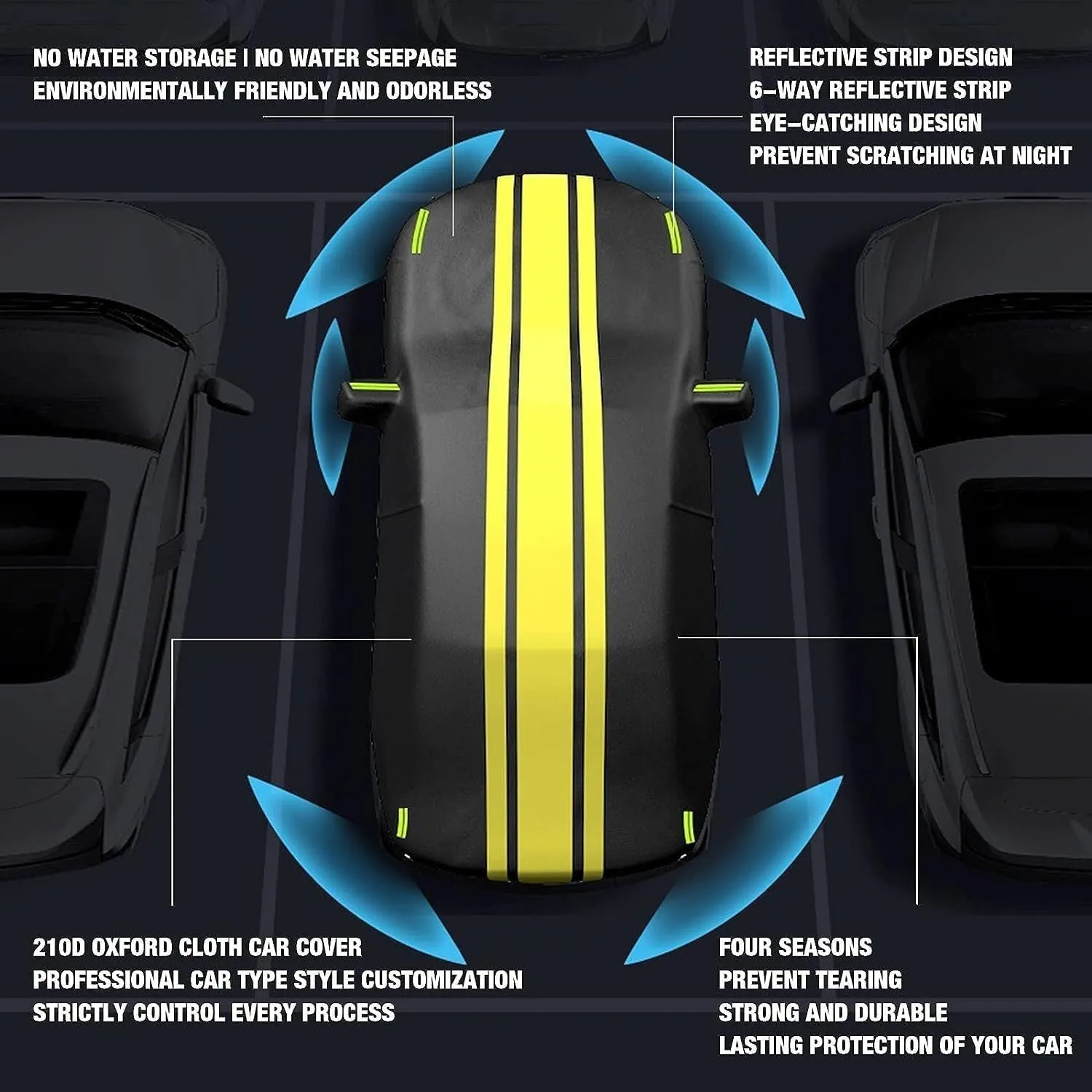Car Cover Compatible with Daewoo Lemans/Matiz/Musso/Nexia/Nubira,Outdoor Car Covers All Weather Waterproof Breathable Large Car Cover with Zipper,Custom Full Car Cover,for Snow Rain Protection ( Color