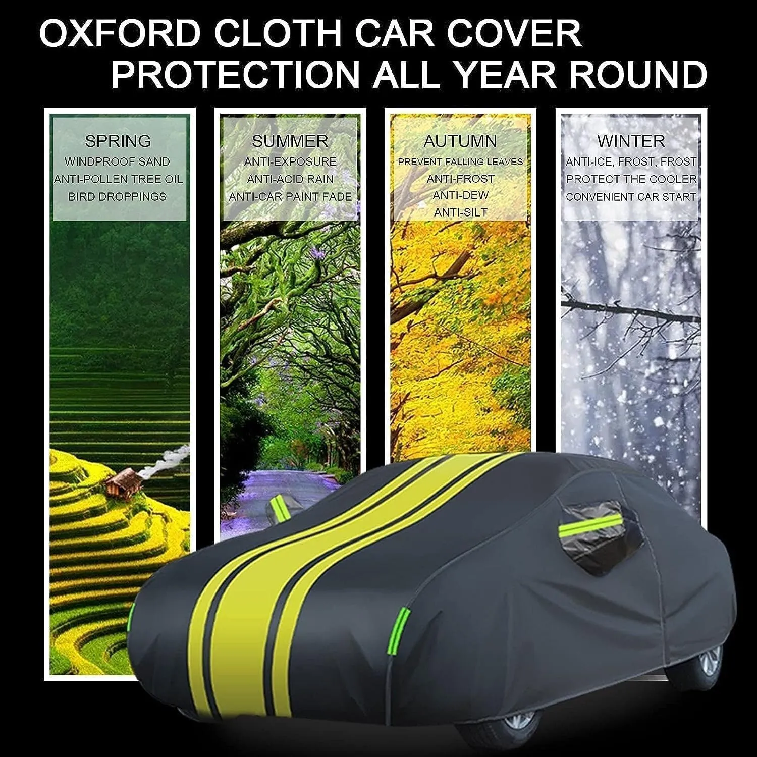 Car Cover Compatible with Daewoo Lemans/Matiz/Musso/Nexia/Nubira,Outdoor Car Covers All Weather Waterproof Breathable Large Car Cover with Zipper,Custom Full Car Cover,for Snow Rain Protection ( Color