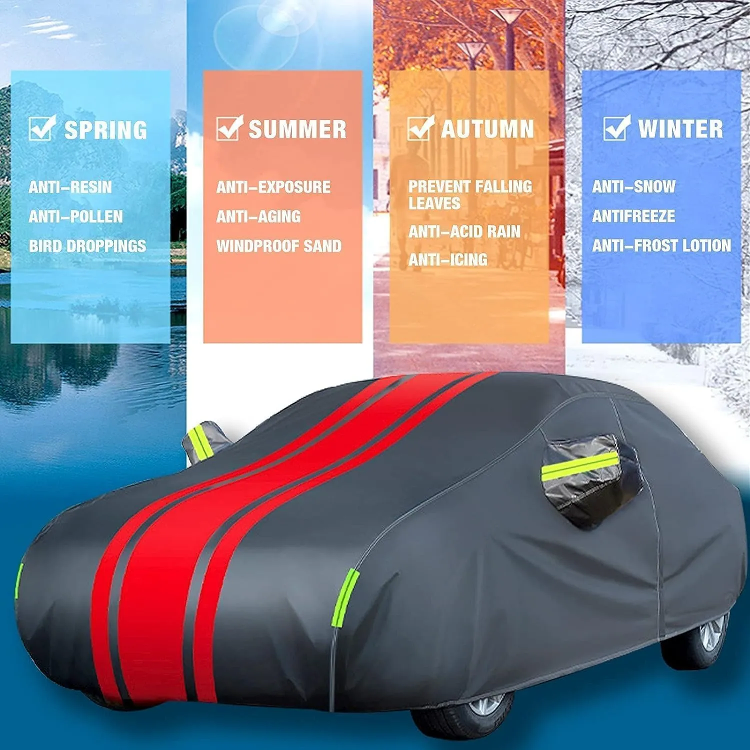 Car Cover Compatible with Ligier Pulse 4 Chassis 2019,Outdoor Car Covers All Weather Waterproof Breathable Large Car Cover with Zipper,Custom Full Car Cover,for Snow Rain Dust Protection ( Color : C ,