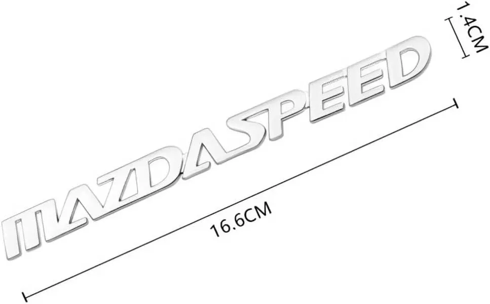 Car Emblem Stickers for Mazda RX-8 RX-7,ABS 3M Adhesive Car Emblem Badge Car Front Rear Side Hood Tailgate Bumper Fender Lettering Logo Decal Car Exterior Accessories,Silver-MS mazdaspeed