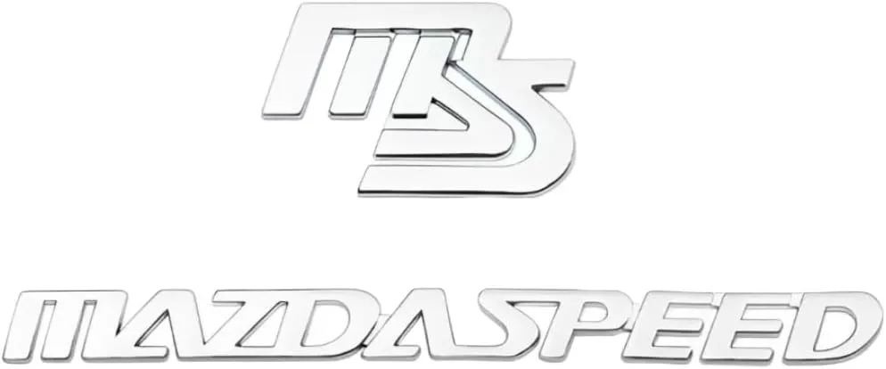 Car Emblem Stickers for Mazda RX-8 RX-7,ABS 3M Adhesive Car Emblem Badge Car Front Rear Side Hood Tailgate Bumper Fender Lettering Logo Decal Car Exterior Accessories,Silver-MS mazdaspeed