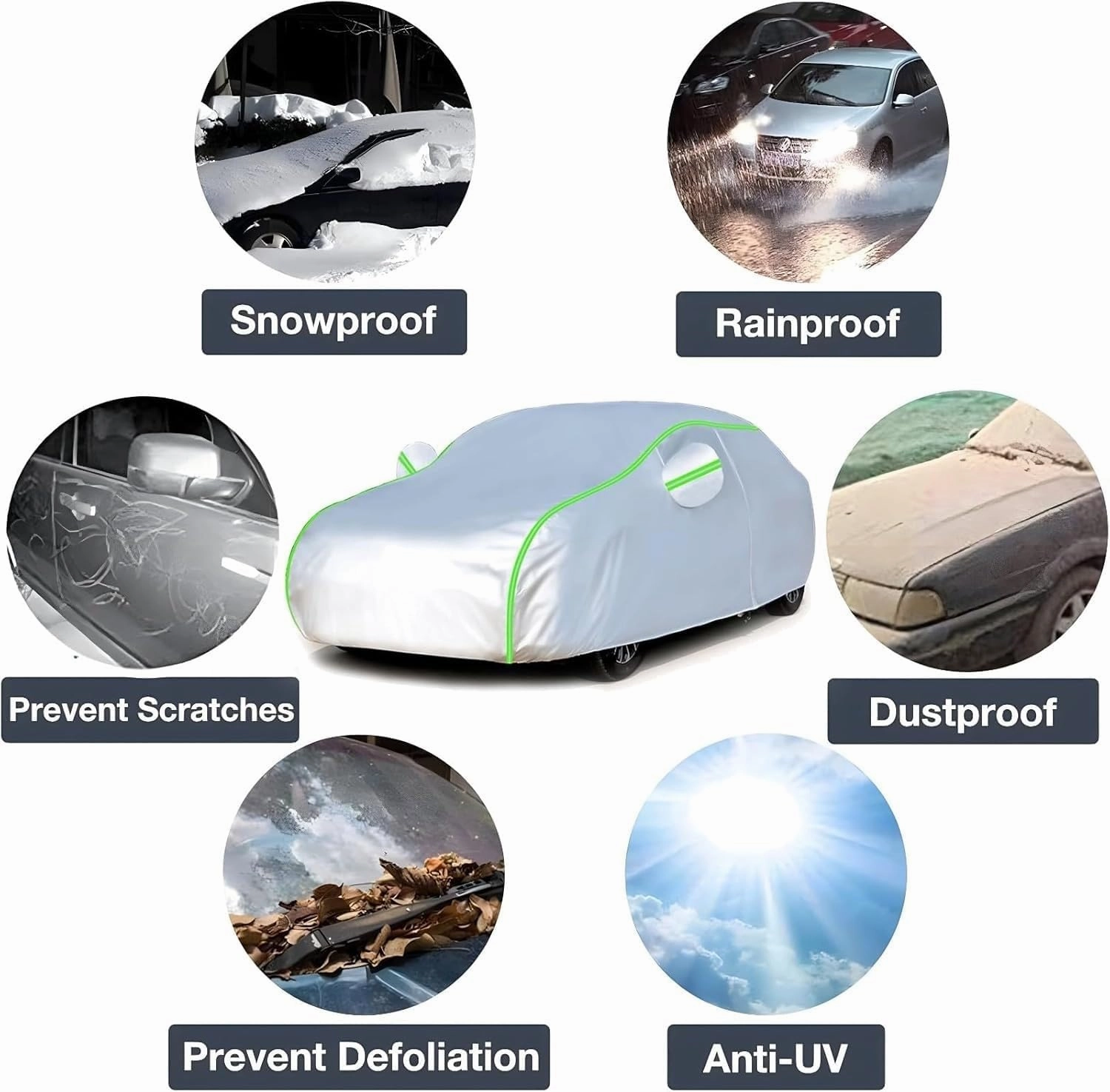 Car Cover Compatible with Peugeot Fractal Landtrek 107 2017-2025 - 5-Layer All-Weather, Waterproof and Hailproof Defense(B,107)