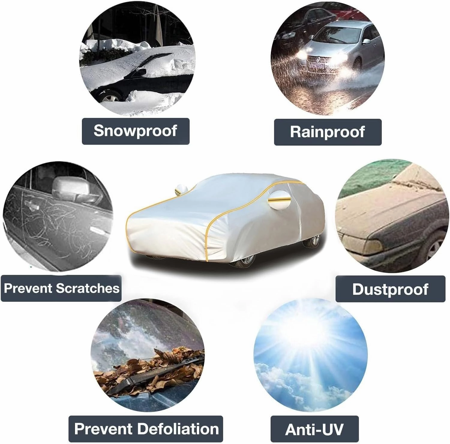 Car Cover Compatible with Peugeot SXC SR1 Inception Partner 2017-2025 - 5-Layer All-Weather, Waterproof and Hailproof Defense(E,Inception)