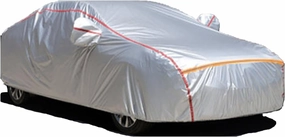 Car Cover Waterproof Outdoor for Volkswagen Golf 7, Full Car Cover Custom All Weather Protection Dustproof with Zipper and Windproof Rope(Color:Silver,Size:Single Layer)