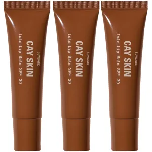 Cay Skin Isle Lip Balm SPF 30 – High Shine, Hydrating, Non-Sticky Lip Gloss in Vanilla Brown Sugar Flavor – Formulated with Natural Ingredients for All Skin Tones – 3-Pack, Clear
