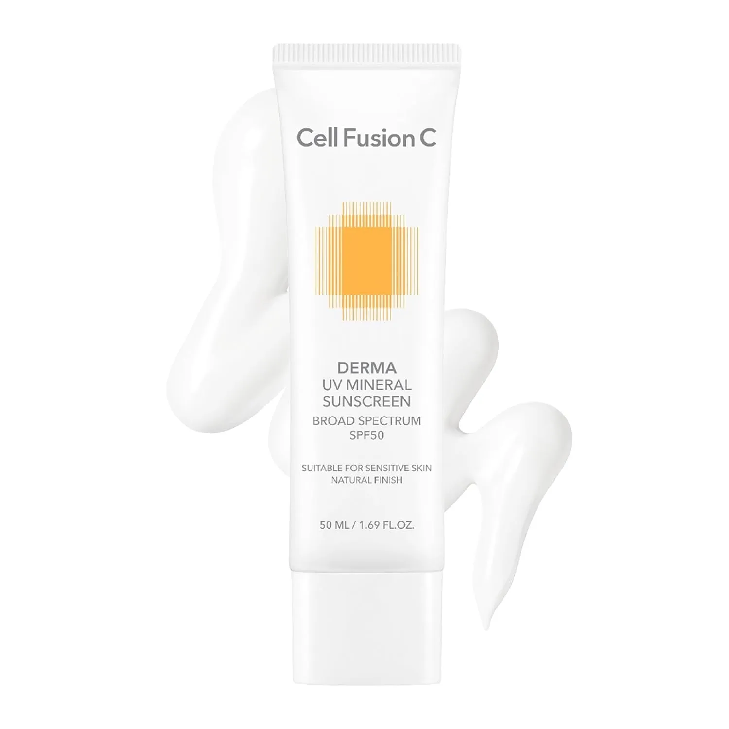Cell Fusion C Derma UV Mineral Sunscreen SPF 50, Face Sunscreen for Sensitive Skin, Made with 19% of Zinc Oxide, Natural Finish, 50ml / 1.69 fl.oz