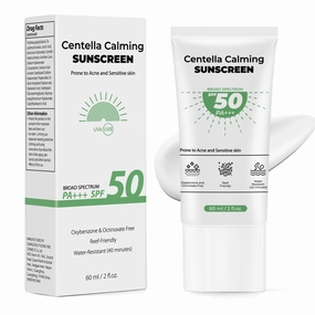 Centella Sunscreen SPF 50 PA    - Hyalu CICA Water-Fit Sun Serum - No White Cast Sensitive Skin Calming Protector Solar 2 fl.oz