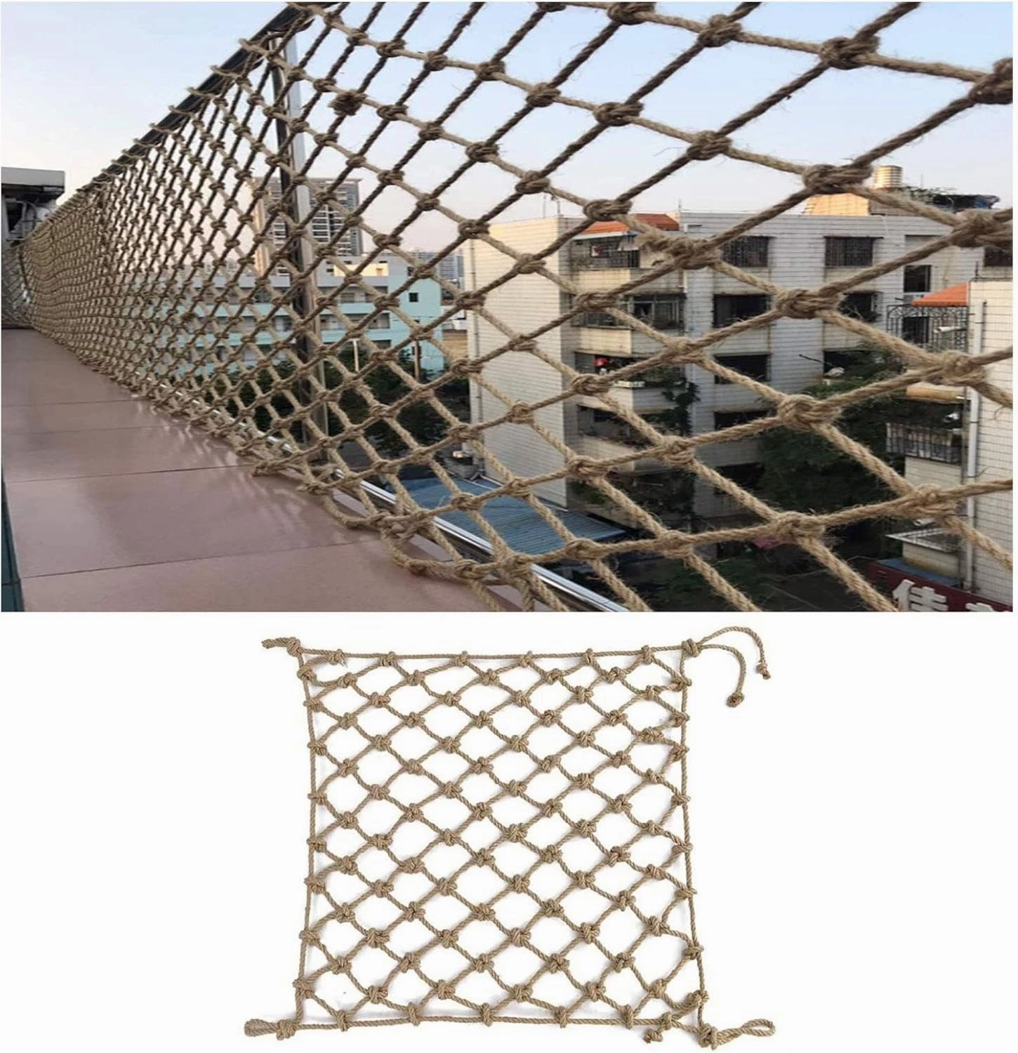 Child Safety Net Hemp Rope Net Cargo Net Heavy Duty Climbing Rope Net Kids Rope Ladder Birds Net Rock Outdoor Swing Treehouse Decor Pet Fence (Size : 15m(316ft))