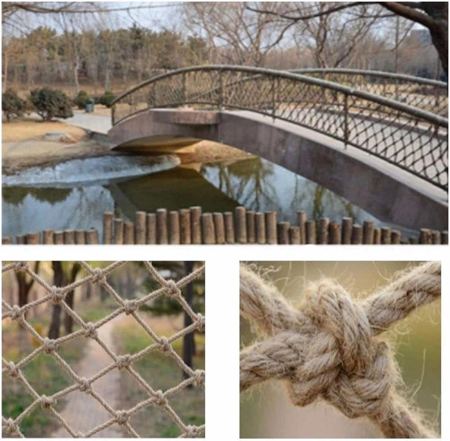 Child Safety Net Hemp Rope Net Cargo Net Heavy Duty Climbing Rope Net Kids Rope Ladder Birds Net Rock Outdoor Swing Treehouse Decor Pet Fence (Size : 15m(316ft))