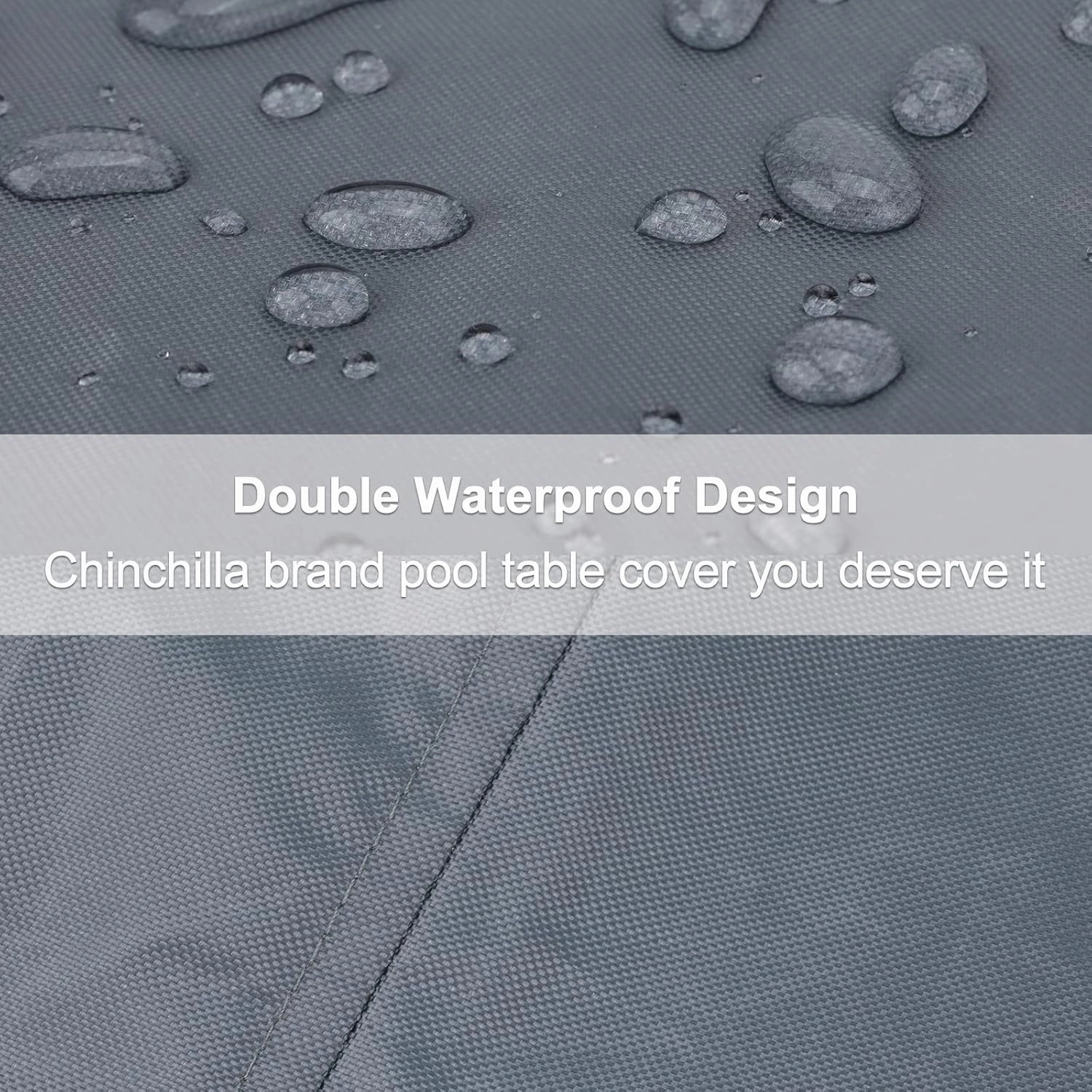 CHINCHILLA 7/8/9 ft Pool Table Cover, Waterproof Sunscreen Billiard Cover Polyester Fabric ，for Snooker Billiard Table Cover