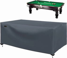 CHINCHILLA 7/8/9 ft Pool Table Cover, Waterproof Sunscreen Billiard Cover Polyester Fabric ，for Snooker Billiard Table Cover