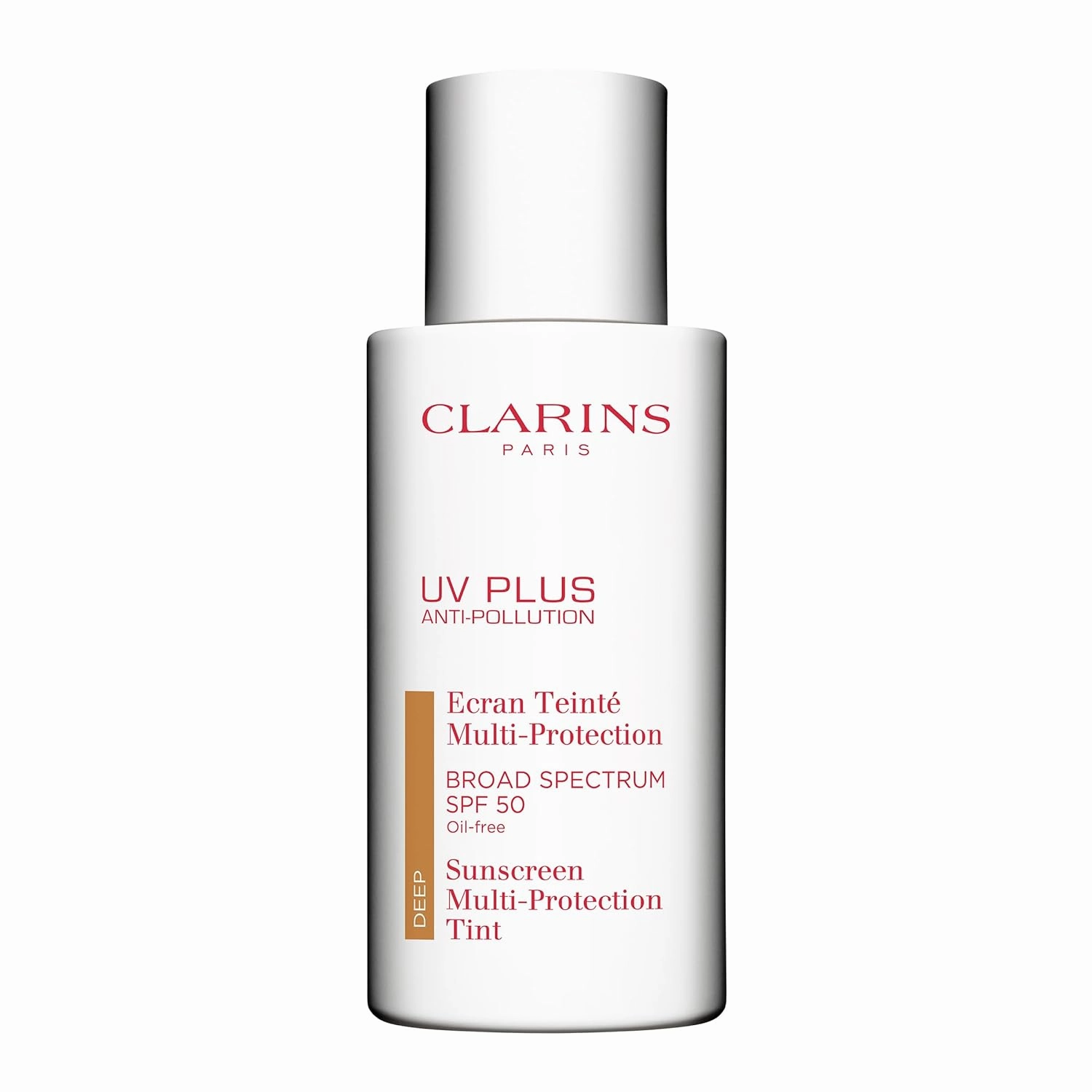 Clarins UV Plus Anti-Pollution, Broad Spectrum SPF 50 Tinted Face Sunscreen | Sheer Finish | Lightweight and Oil-Free | Triple Protection From UVA/UVB Rays, Free Radicals and Pollutants