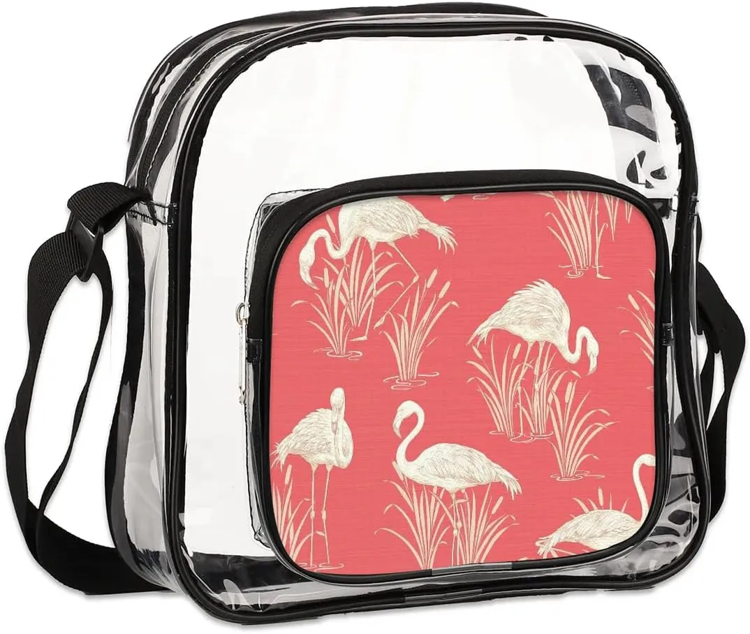 Clear Crossbody Bag Stadium Approved for Women and Men Transparent Messenger Shoulder Bag Clear Purse Bag