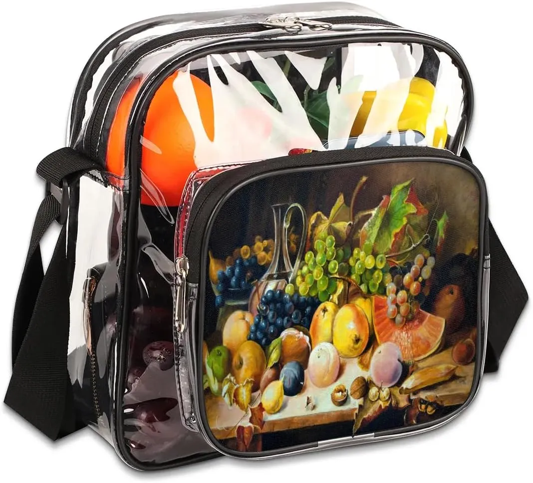 Clear Crossbody Bag Stadium Approved for Women and Men Transparent Messenger Shoulder Bag Clear Purse Bag