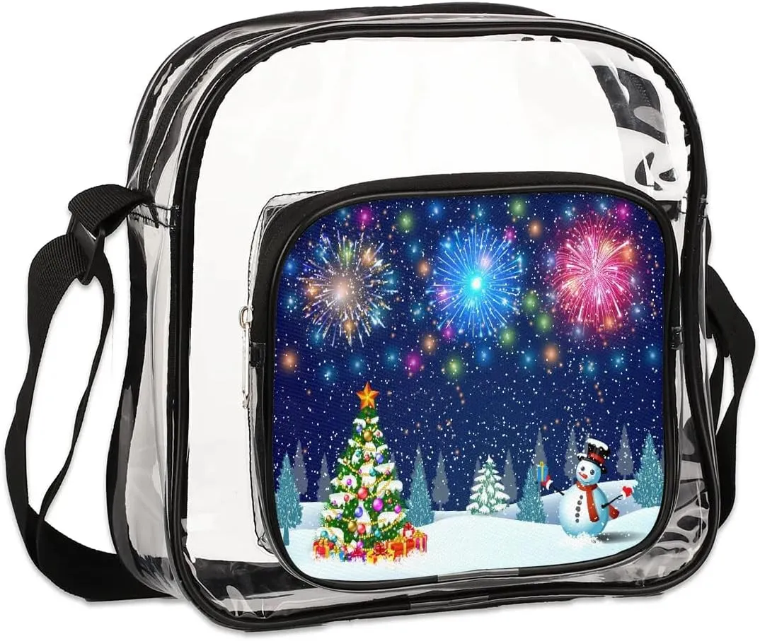 Clear Crossbody Bag Stadium Approved for Women and Men Transparent Messenger Shoulder Bag Clear Purse Bag
