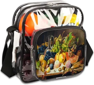 Clear Crossbody Bag Stadium Approved for Women and Men Transparent Messenger Shoulder Bag Clear Purse Bag