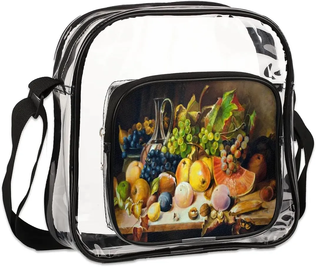 Clear Crossbody Bag Stadium Approved for Women and Men Transparent Messenger Shoulder Bag Clear Purse Bag