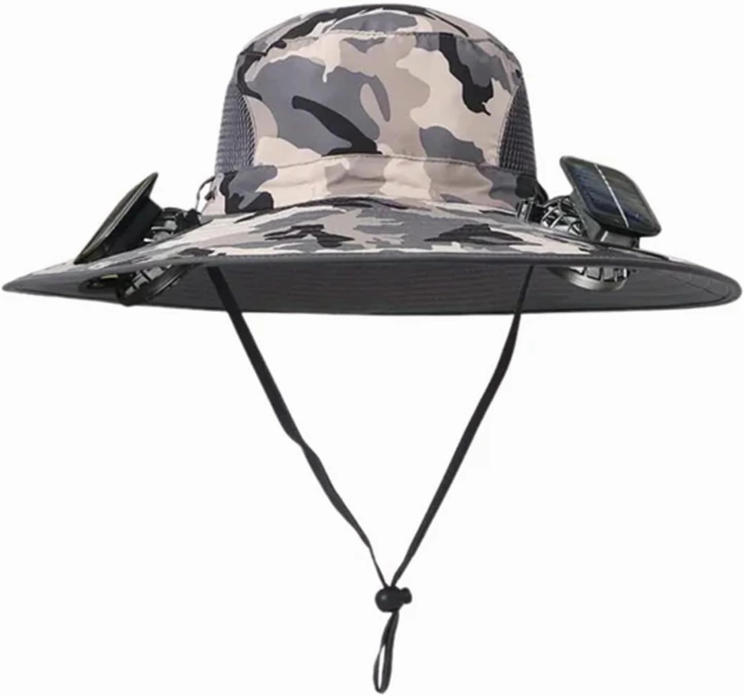 Colitt - Fishing Hat with Built in Fan, UPF 50  Sun Protection, USB/Solar Rechargeable, Adjustable Fit, Wide, Solar, Outdoor