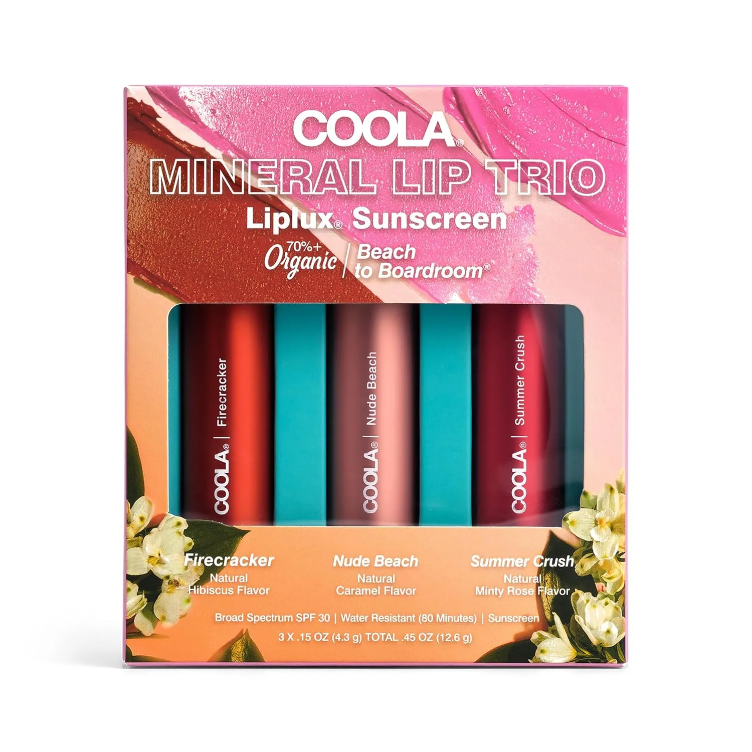 COOLA Organic Tinted Lip Balm & Mineral Sunscreen with SPF 30, Dermatologist Tested Lip Care for Daily Protection, Vegan, 0.15 Oz