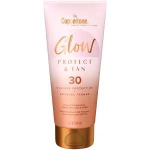 Coppertone Glow Protect and Tan Sunscreen Lotion   Gradual Self Tanner, SPF 30 Sunscreen, 5 Fl Oz Tube