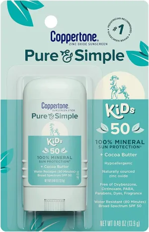 Coppertone Kids Sunscreen Stick Broad Spectrum SPF 50.46 Ounces Each (2)