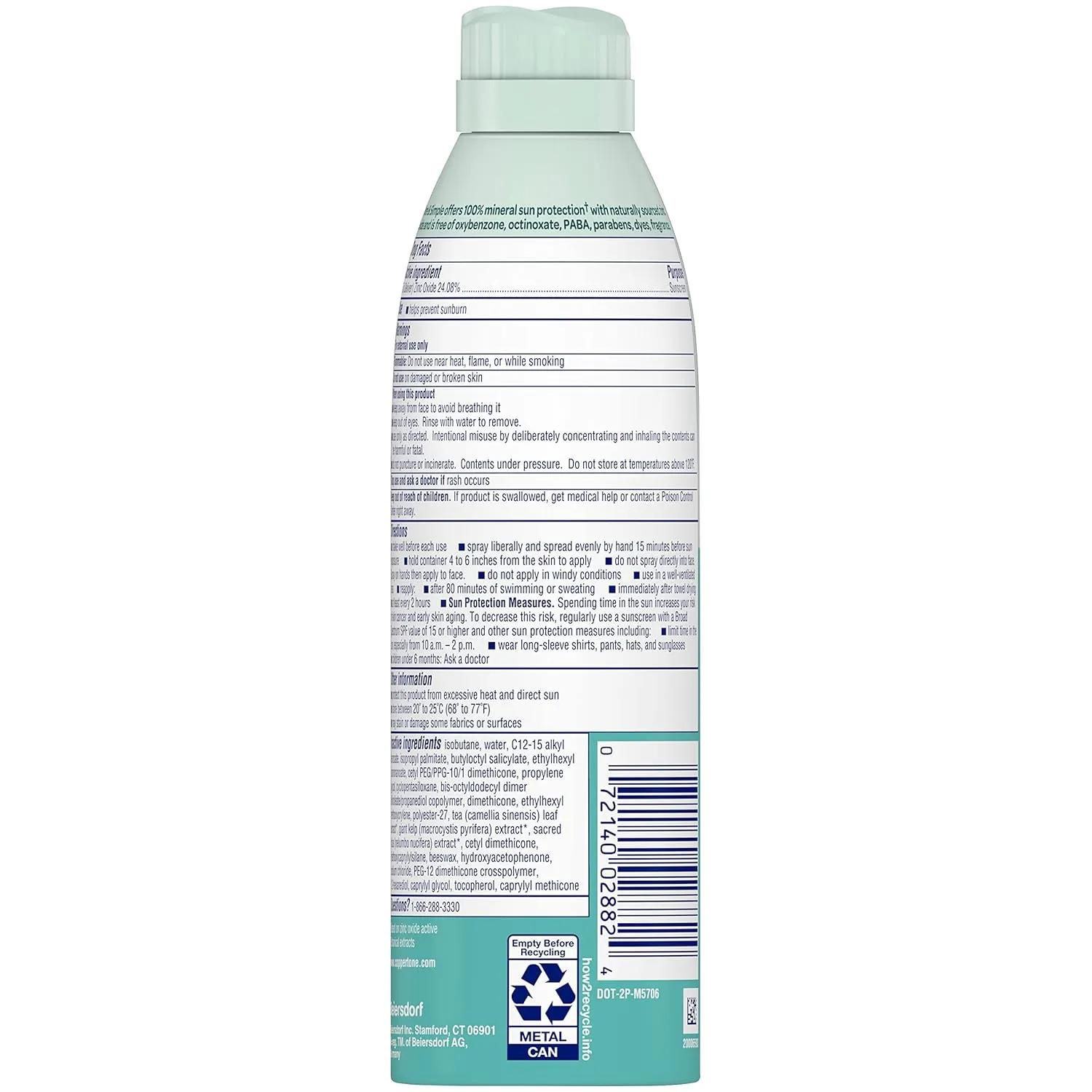 Coppertone Pure and Simple Kids Sunscreen Spray SPF 50, Zinc Oxide Mineral , Tear Free, Water Resistant, Broad Spectrum , 5 Oz