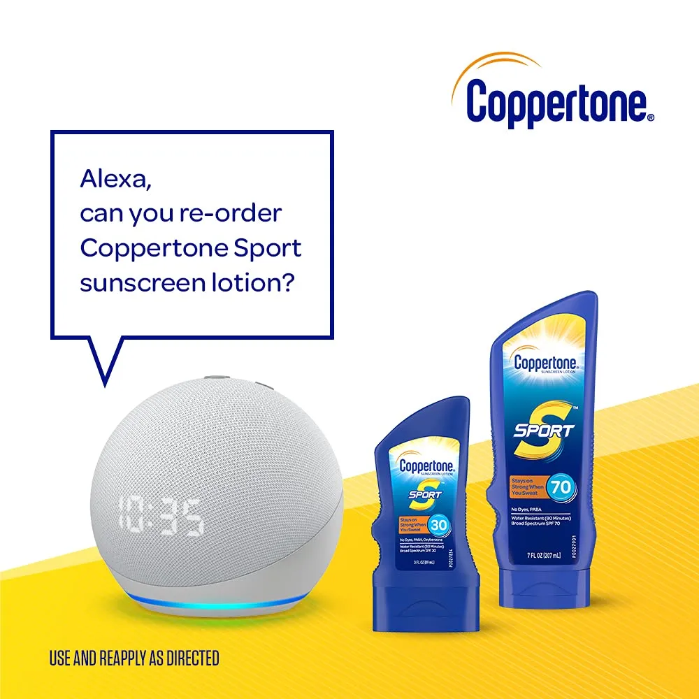 Coppertone Sport Sunscreen Lotion, Broad Spectrum SPF 50 Sunscreen Multi Pack, 3 Fl Oz (Pack of 6)