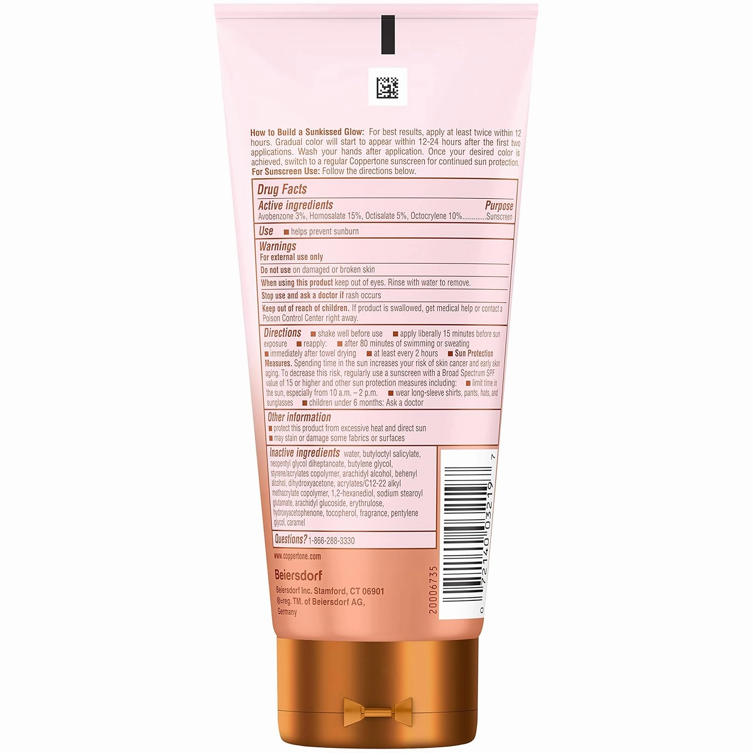 Coppertone Glow Protect and Tan Sunscreen Lotion   Gradual Self Tanner, SPF 45 Sunscreen, 5 Fl Oz Tube
