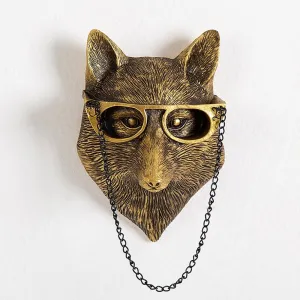 Coyoohouse 3D Gold Fox Head Wall Decor - Resin Animal Wall Art Sculpture, Resin Animal Head Wall Mount for Living Room, Bedroom, Office - Modern Home Decor Statues Gifts for Men Women