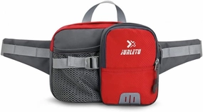 Croogo Fanny Pack Hiking Waist Bag for Women Men with Water Bottle Holder and Reflective Strip for Running Cycling,Red-OT02