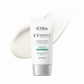 d'alba Piedmont Italian White Truffle Waterfull Mild Sunscreen, Vegan, Mineral Sunscreen, BROAD SPECTRUM SPF 50  Non-Nano Suitable for Sensitive Skin, Korean Skin Care (1.69 fl. oz)