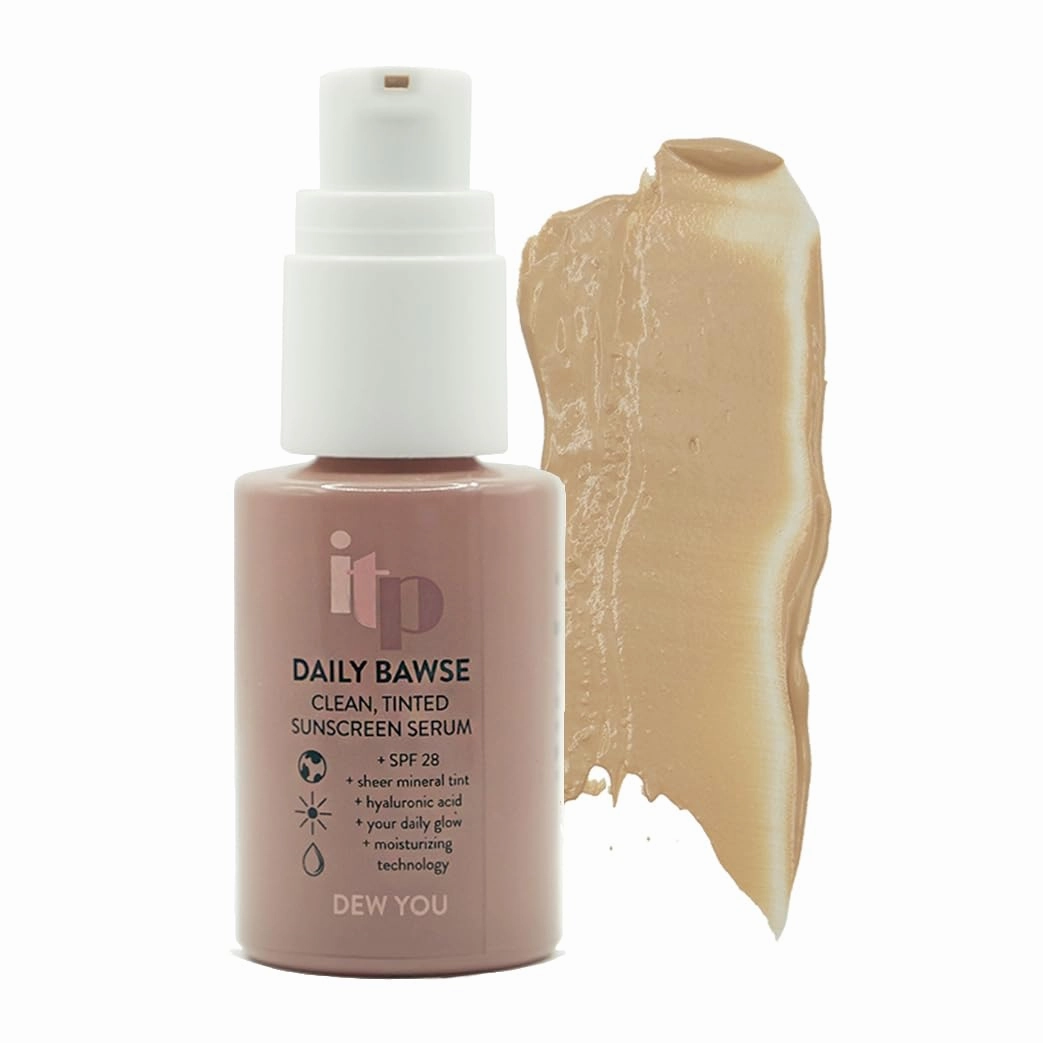 Daily Bawse Tinted SPF Serum – Clean Beauty with Hyaluronic Acid & Peptides, Lightweight Moisturizing Formula, Sheer Glow Tint (Dew You/Light)