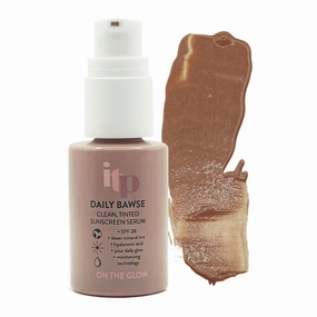 Daily Bawse Tinted SPF Serum – Clean Beauty with Hyaluronic Acid & Peptides, Lightweight Moisturizing Formula, Sheer Glow Tint (On The Glow/Medium)