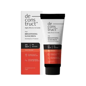 De'construct Brightening Sunscreen SPF 50  And PA     | 8 hours Long Lasting Dewy Sunscreen | For Dry Skin | Water Resistant, No White Cast, Quick Absorbing | For Women and Men (1.69 Fl Oz)