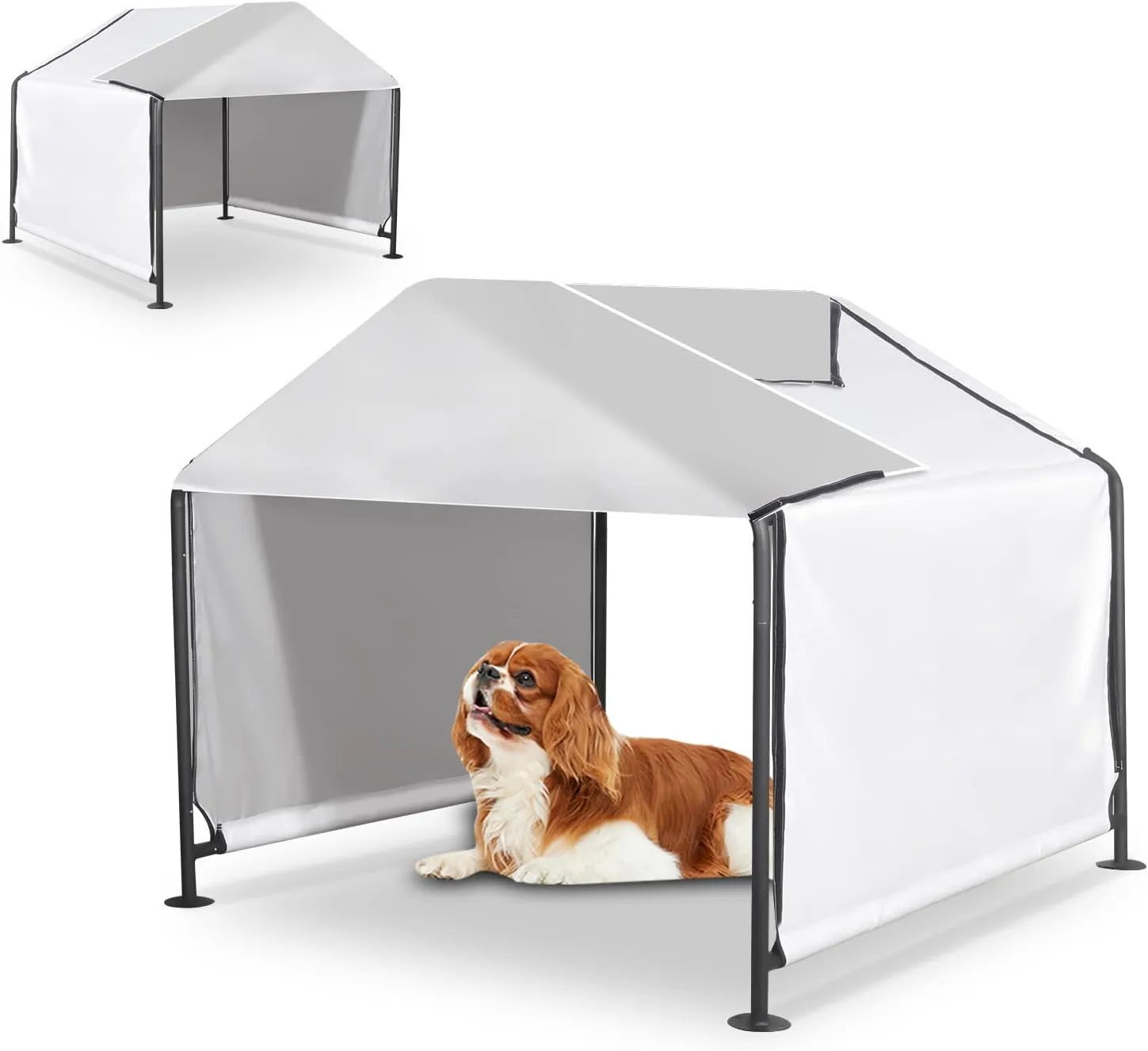 Dog Shade Shelter Outdoor Dog House with Upgraded Door Weatherproof Dog Tent for Large Medium Small Dogs, Cats, Small Animals
