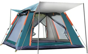 Dome Camping Tent 3-5 Person 4 Season Double Layers Waterproof Anti-Windproof Tents Family Outdoor Camping Tent (Color : Width 215cm, Size : Green)