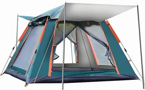 Dome Camping Tent 3-5 Person 4 Season Double Layers Waterproof Anti- Windproof Tents Family Outdoor Camping Tent (Color : Width 240cm, Size : Green)
